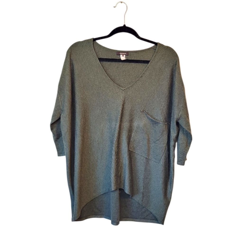 Kerisma Women's Green Over Sized Pocket Drop Shoulder Sweater Size S/M